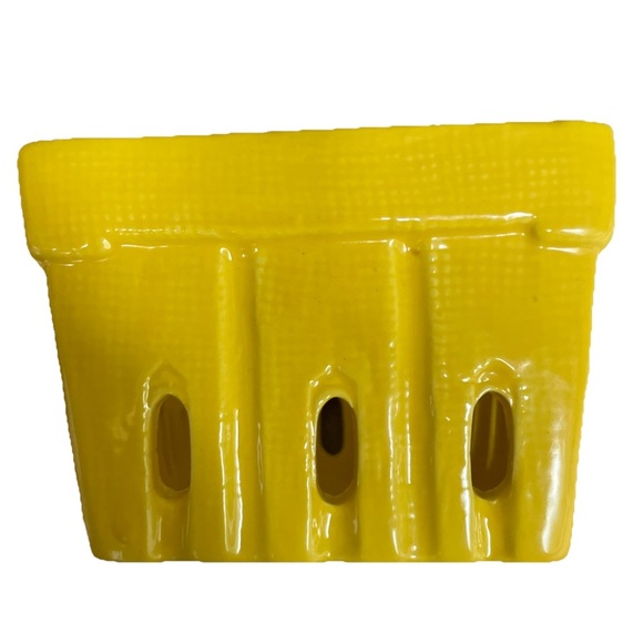 Creative Co-Op Other - Creative Co-Op Porcelain Stoneware Berry Dish Orchid Planter 4x4 Yellow New NWT